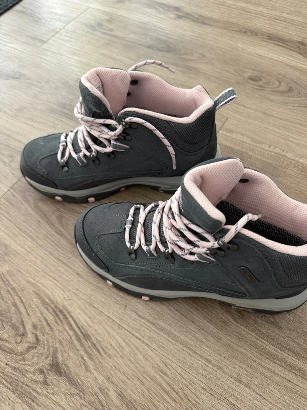 Skechers Women's Gray and Pink Waterproof Winter Hiking Boots